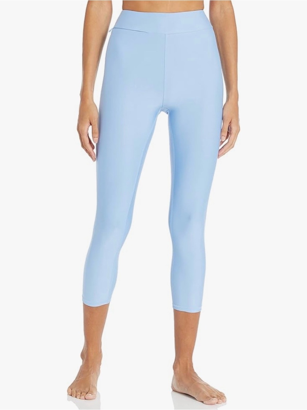 Alo Yoga Womens Airlift High Waist Conceal Zip Capri Small Light Blue